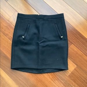 j crew wool mini skirt black size 00